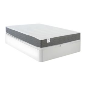 Ensemble 120 x 200 cm sommier coffre blanc + matelas mousse HD mémoire de forme et tissu 3D respirant ép.18cm - HEAVEN de DREAMEA