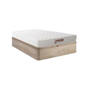 Ensemble 140 x 190 cm sommier coffre naturel clair + matelas mémoire de forme ép.15cm - PELOPS de DREAMEA