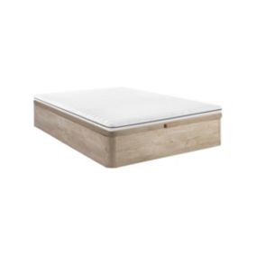 Ensemble 140 x 190 cm sommier coffre naturel clair + matelas mousse déhoussable ép.10cm - NASUS de DREAMEA