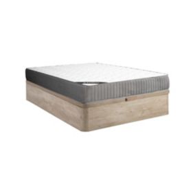 Ensemble 140 x 190 cm sommier coffre naturel clair + matelas mousse HR et accueil latex ép.30cm - MALINO de YSMÉE