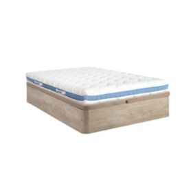 Ensemble 140 x 190 cm sommier coffre naturel clair + matelas mousse mémoire de forme ép.20cm - AIRMEMORY de DREAMEA