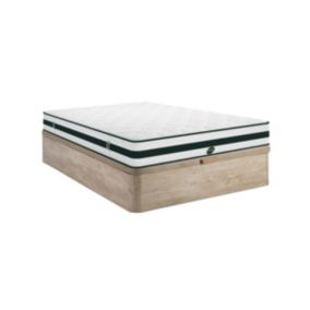 Ensemble 140 x 190 cm sommier coffre naturel clair + matelas naturel ressorts ensachés 5 zones ép.24cm - AGATHE de NATUREA