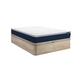 Ensemble 140 x 190 cm sommier coffre naturel clair + matelas ressorts ensachés et surmatelas intégré ép.24cm - ALTIER de YSMÉE