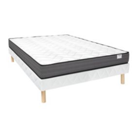 Ensemble 140 x 190 cm sommier + matelas ressorts ensachés ép.20cm - AMBRACIE de YSMÉE