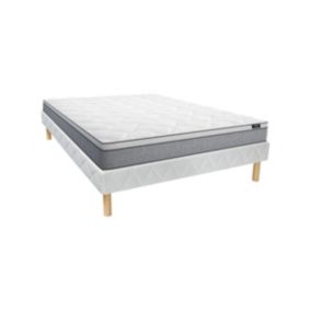 Ensemble 140 x 190 cm sommier + matelas ressorts ensachés ép.22cm - SERENITE de YSMÉE