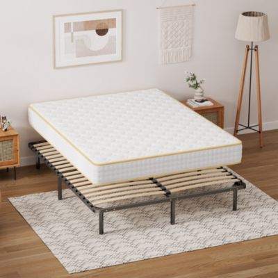 Ensemble 140x190 cm Matelas Mousse + Sommier à Lattes, Epaisseur du Matelas 18 cm