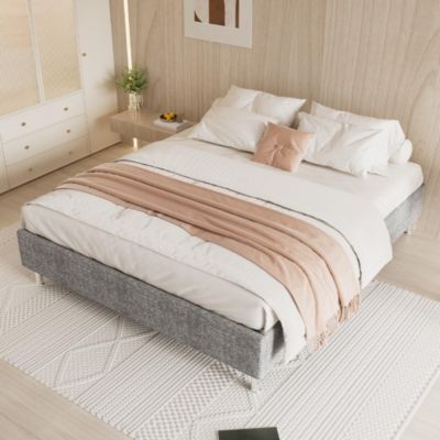 Ensemble 140x190cm Matelas en mousse + Cadre de lit Plateforme Capitonné, Epaisseur du Matelas 22cm