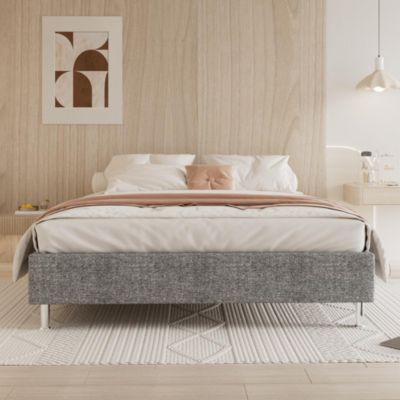 Ensemble 140x190cm Matelas en mousse + Cadre de lit Plateforme Capitonné, Epaisseur du Matelas 22cm