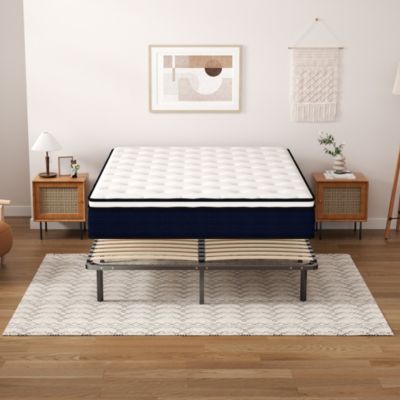 Ensemble 140x190cm Matelas à ressorts +Sommier à Lattes sur Pieds, Epaisseur du Matelas 25cm