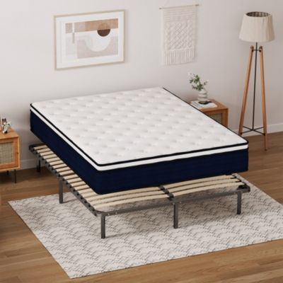 Ensemble 140x190cm Matelas à ressorts +Sommier à Lattes sur Pieds, Epaisseur du Matelas 25cm
