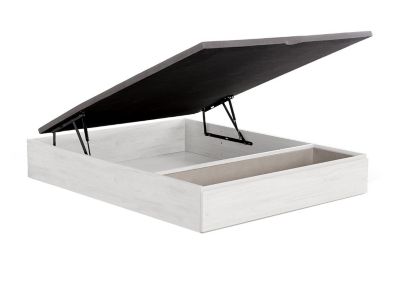 Ensemble 160 x 200 cm sommier coffre avec tiroir blanc + matelas mousse HD mémoire de forme et tissu 3D respirant ép.18cm - HEAVEN