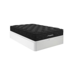 Ensemble 160 x 200 cm sommier coffre blanc + matelas ressorts ensachés surmatelas intégré ép.28cm - BLACK DREAM de YSMÉE