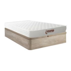 Ensemble 160 x 200 cm sommier coffre naturel clair  + matelas mémoire de forme ép.15cm - PELOPS de DREAMEA