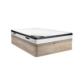 Ensemble 160 x 200 cm sommier coffre naturel clair + matelas mousse ép.30cm - SOLAK de YSMÉE