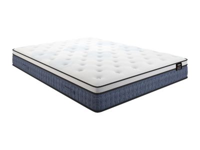 Ensemble 160 x 200 cm sommier coffre naturel clair + matelas ressorts ensachés 7 zones et accueil gel à mémoire de forme ép.23cm -