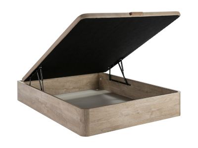 Ensemble 160 x 200 cm sommier coffre naturel clair + matelas ressorts ensachés 7 zones et accueil gel à mémoire de forme ép.23cm -
