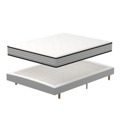 Ensemble 160x200 cm Matelas en Mousse+ Sommier à Lattes, Epaisseur du Matelas 22cm