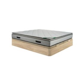 Ensemble 180 x 200 cm sommier coffre naturel clair + matelas mousse et coutil bambou ép.23cm - ADANA de NATUREA