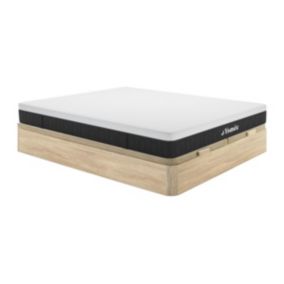 Ensemble 180 x 200 cm sommier coffre naturel clair + matelas ressorts ensachés 7 zones ép.22cm - CELESTRIA de YSMÉE