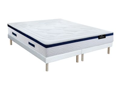 Ensemble 180 x 200 cm sommier + matelas hybride ressorts ensachés et mémoire de forme ép.30cm - MARQUIS de PALACIO