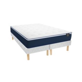 Ensemble 180 x 200 cm sommier + matelas ressorts ensachés et surmatelas intégré ép.24cm - ALTIER de YSMÉE