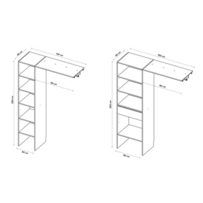 Ensemble 2 kits dressing coloris blanc H. 200 x L.280 x P. 45 cm