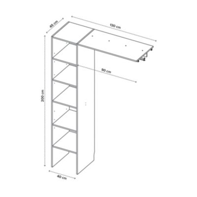 Ensemble 2 kits dressing coloris blanc Matai H. 200 x L. 260 x P. 45 cm