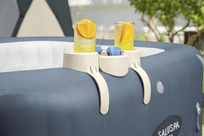 Ensemble 2 porte-gobelets + 1 plateau Lay-Z-Spa® Bestway L.35 x l.20,5 cm beige