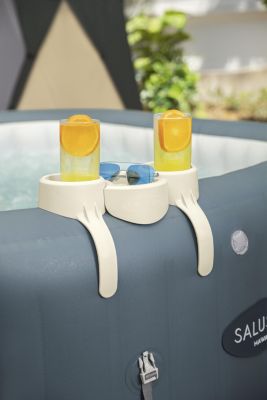 Ensemble 2 porte-gobelets + 1 plateau Lay-Z-Spa® Bestway L.35 x l.20,5 cm beige