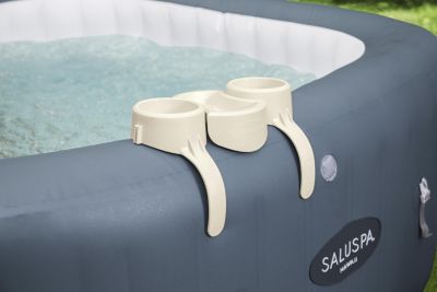 Ensemble 2 porte-gobelets + 1 plateau Lay-Z-Spa® Bestway L.35 x l.20,5 cm beige
