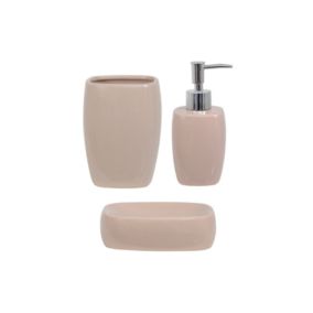 Ensemble 3 accessoires de salle de bain Céramique CLASSIC Beige MSV