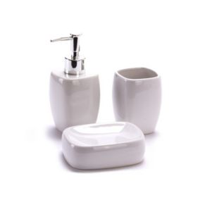 Ensemble 3 accessoires de salle de bain Céramique CLASSIC Blanc MSV