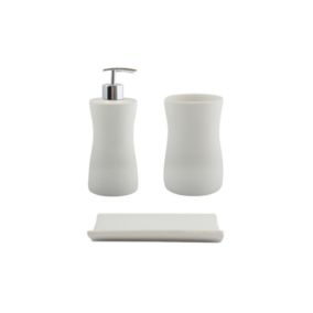 Ensemble 3 accessoires de salle de bain Céramique PALMA Blanc MSV