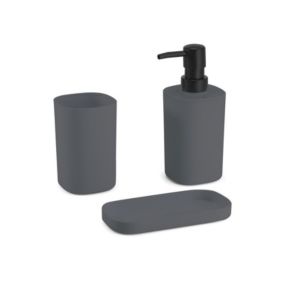 Ensemble 3 accessoires de salle de bain LONA Gris foncé MSV