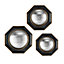 Ensemble 3 miroirs convexe style vintage effet mat noir ⌀22 x L.22 x H.22 x ep.5 cm