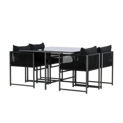 Ensemble 4 chaises et table de jardin Noto
