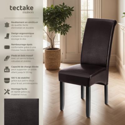 TECTAKE Ensemble de chaises de salle à manger Rembourrées avec