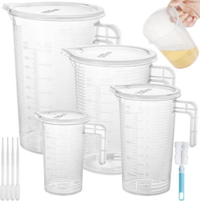 Ensemble 4 Tasses à Mesurer avec Couvercles et Pipettes