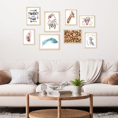 Ensemble 8 images encadrées bohème naturel (4x) L.15 x l.10cm, (x2) L ...