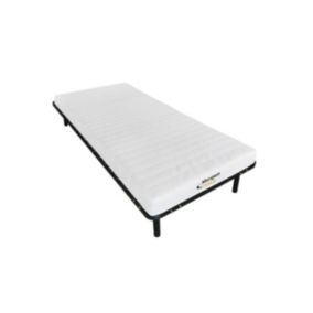 Ensemble 90 x 190 cm cadre à lattes + matelas mousse 7 zones ép.12cm- STELO de MORGENGOLD