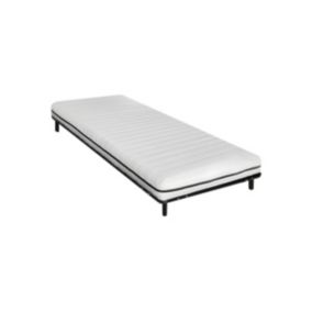 Ensemble 90 x 190 cm cadre à lattes + matelas mousse déhoussable ép.10cm - NASUS de DREAMEA