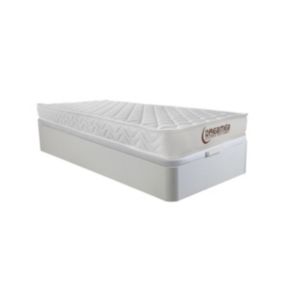 Ensemble 90 x 190 cm sommier coffre blanc + matelas mémoire de forme ép.15cm - PELOPS de DREAMEA