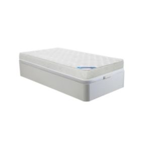 Ensemble 90 x 190 cm sommier coffre blanc + matelas mousse ép.15cm - ZEUS de DREAMEA