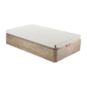 Ensemble 90 x 190 cm sommier coffre naturel clair + matelas mousse déhoussable ép.9cm - OCHI de YSMÉE