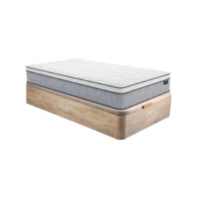 Ensemble 90 x 190 cm sommier coffre naturel clair + matelas ressorts ensachés ép.22cm - SERENITE de YSMÉE