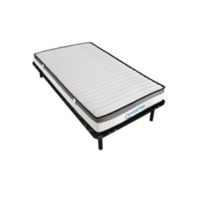 Ensemble 90 x 200 cm cadre à lattes + matelas mousse mémoire de forme ép.19cm - ORTHOMEMORY de DREAMEA