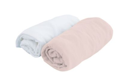 Ensemble bébé avec 1 alèse + 1 drap housse (70x140 cm - Rose Clair)