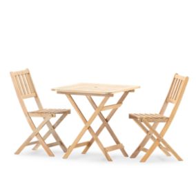 Ensemble balcon terrasse table pliante 70x70 + 2 chaises sans accoudoirs de balcon - Java Light