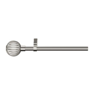 Ensemble barre à rideaux extensible embout cage Athens métal gris chromé Ø16/19cm 200/330cm GoodHome