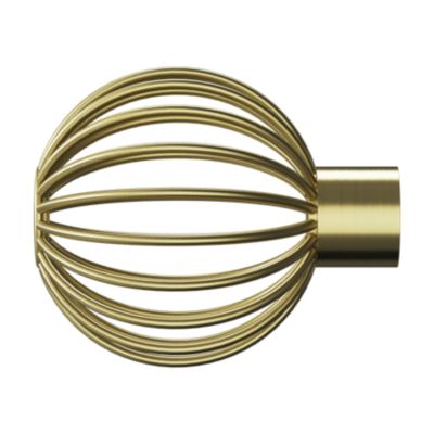 Ensemble barre à rideaux extensible embout cage Elasa doré Ø16/19cm 120/210cm GoodHome